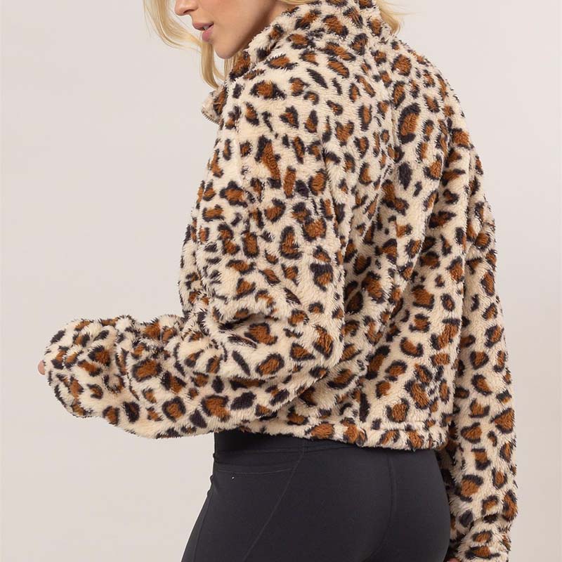 Leopard sherpa jacket hotsell