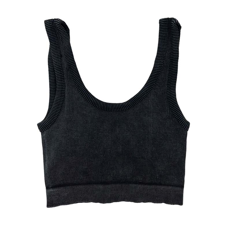 Scoop Neck Padded Cropped Tank