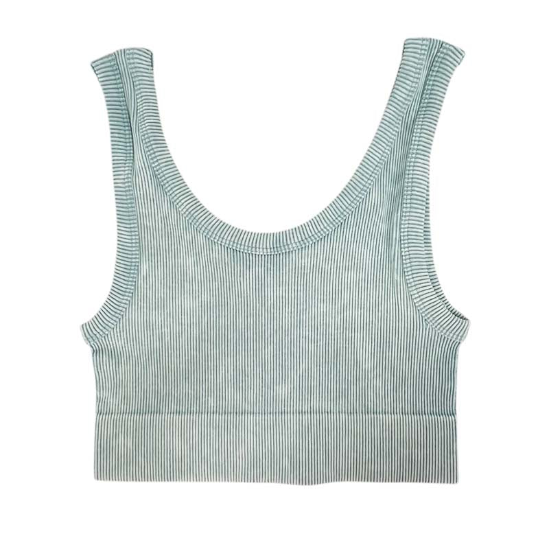 Scoop Neck Padded Cropped Tank