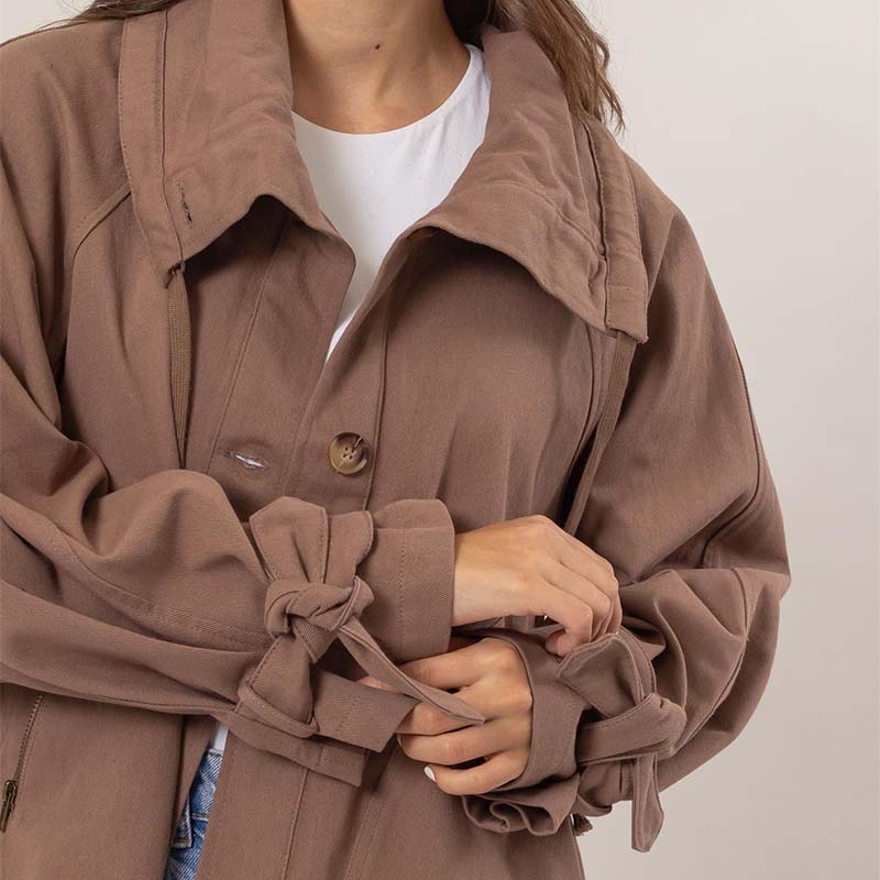 Crop Trench Jacket in Mocha