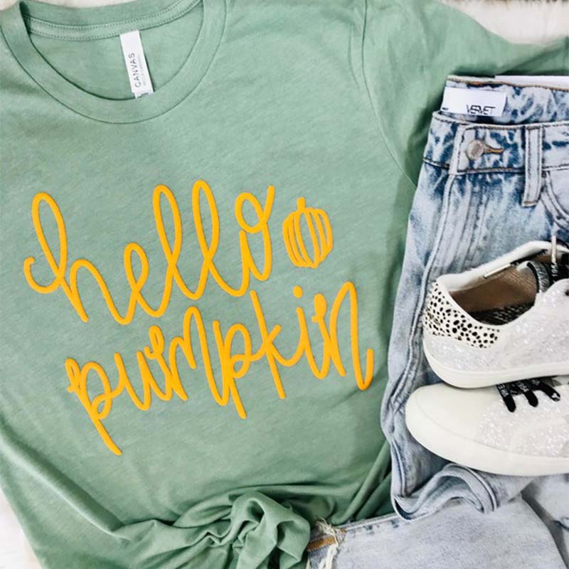 Hello Pumpkin Puff Short Sleeve T-Shirt