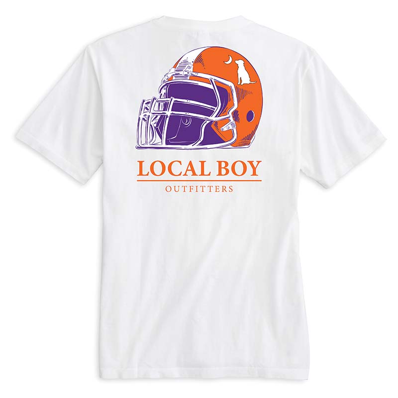 Orange and Purple Gameday Helmet Short Sleeve T-Shirt
