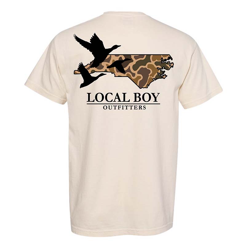 North Carolina Camo State Short Sleeve T-Shirt in Latte