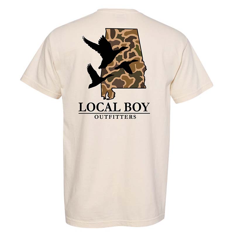 Alabama Camo State Short Sleeve T-Shirt in Latte