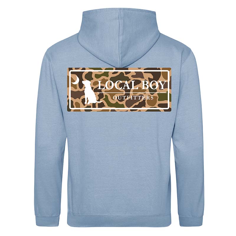 Old School Plate Hoodie in Sky Blue