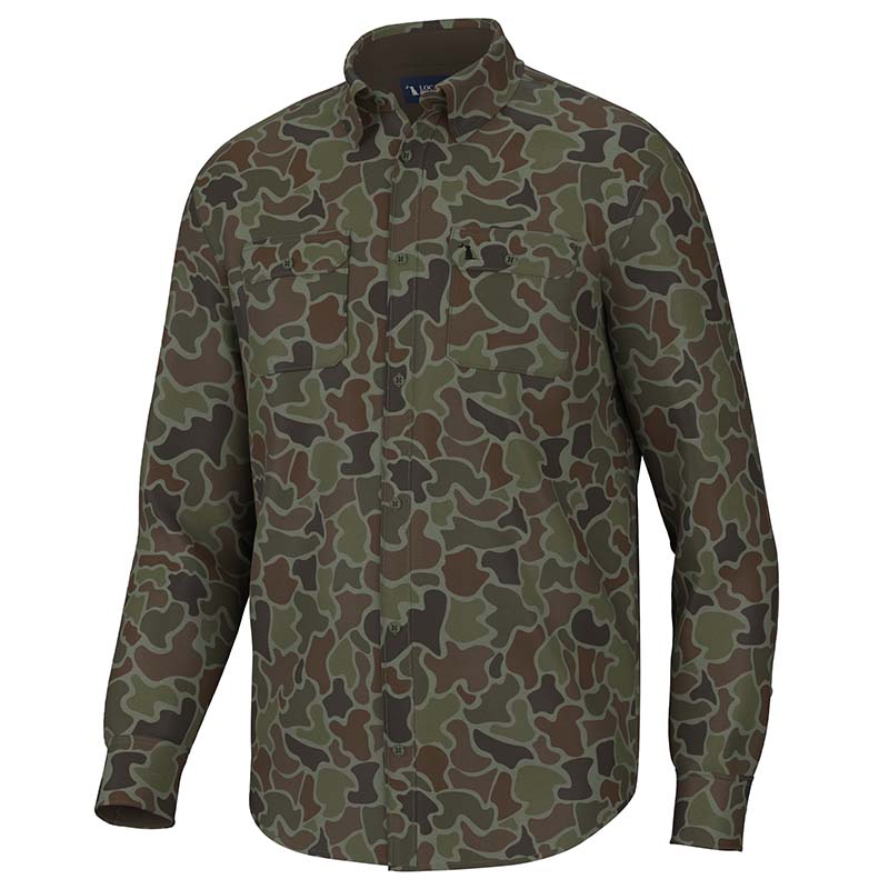 Camo Button Up Shirt in Localflage OD