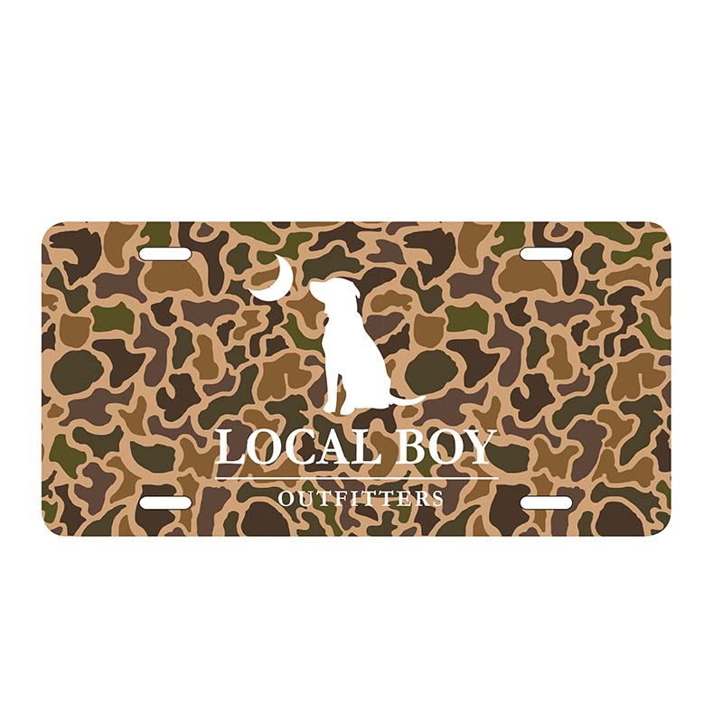 Camo printed decorative vehicle license plate