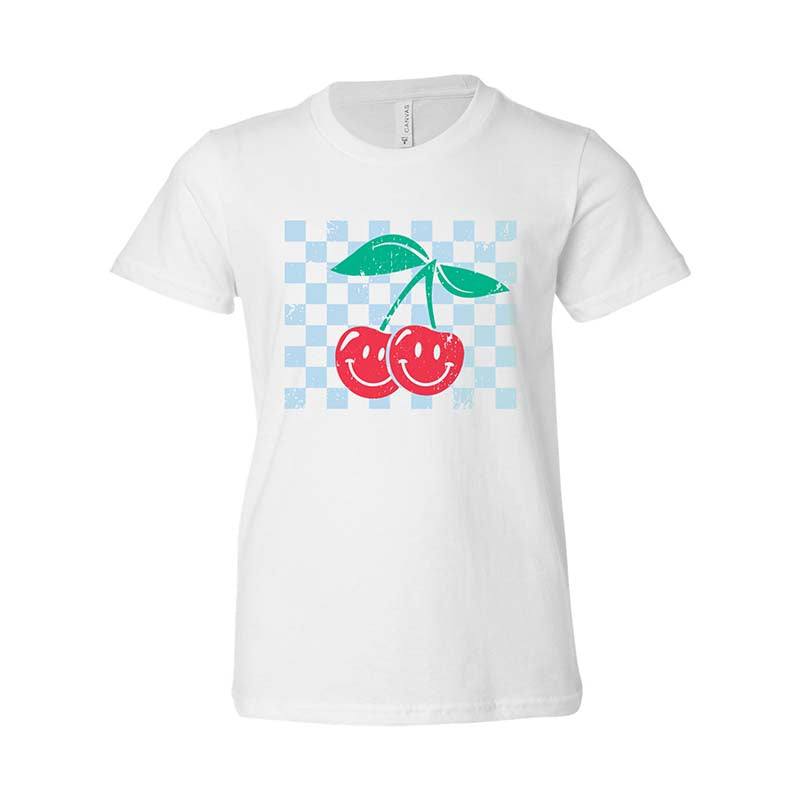 Youth Checkered Cherry Short Sleeve T-Shirt