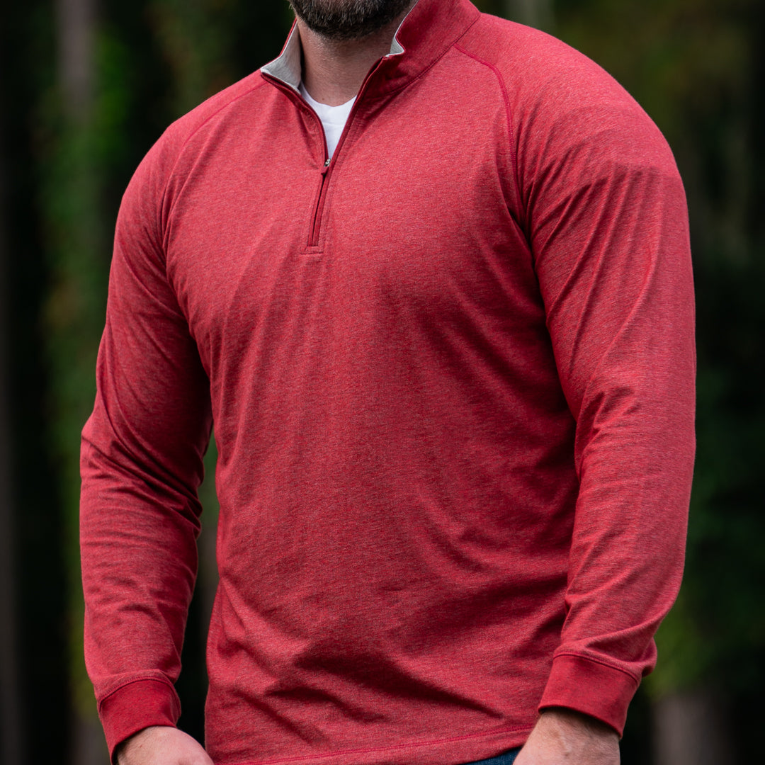 Mariner Quarter Zip Pullover in Garnet