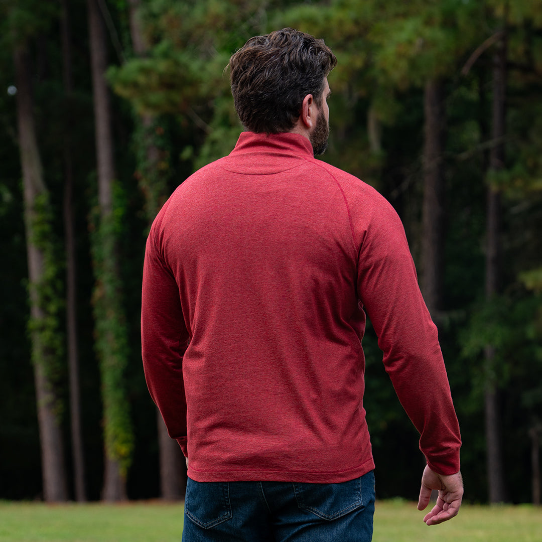 Mariner Quarter Zip Pullover in Garnet