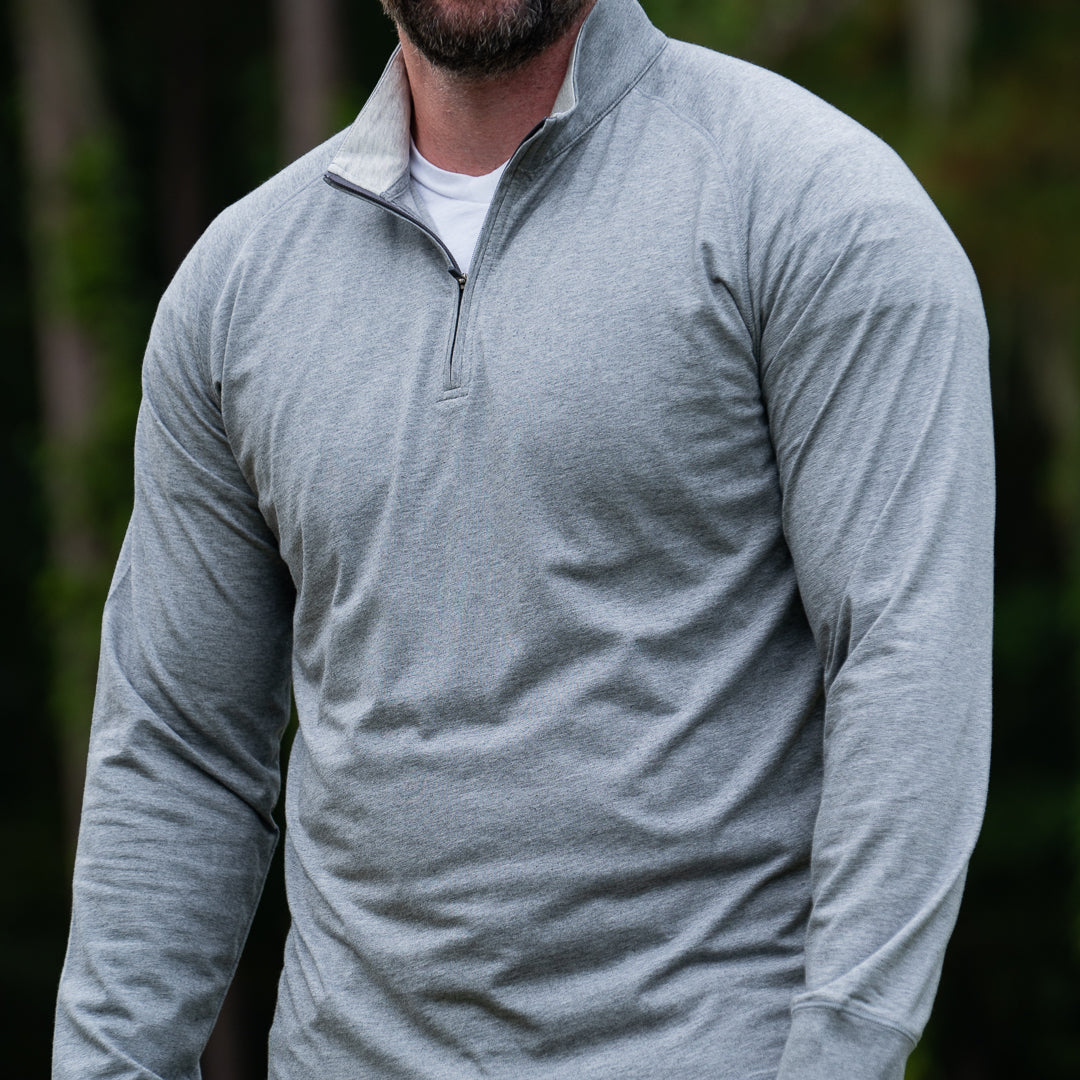 Mariner Quarter Zip Pullover in Grey