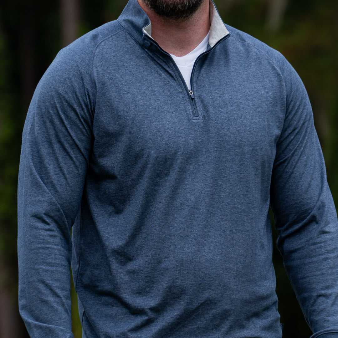 Mariner Quarter Zip Pullover in Navy