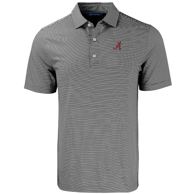 Cutter Buck Alabama Double Stripe Stretch Polo Palmetto Moon