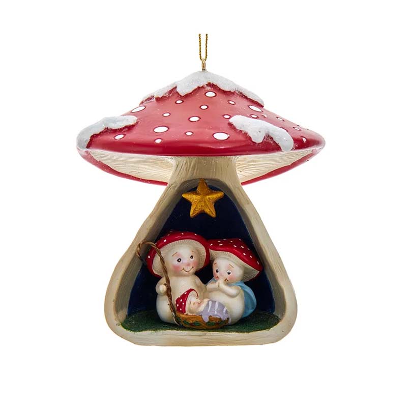 Merry Little Mushroom Nativity Ornament