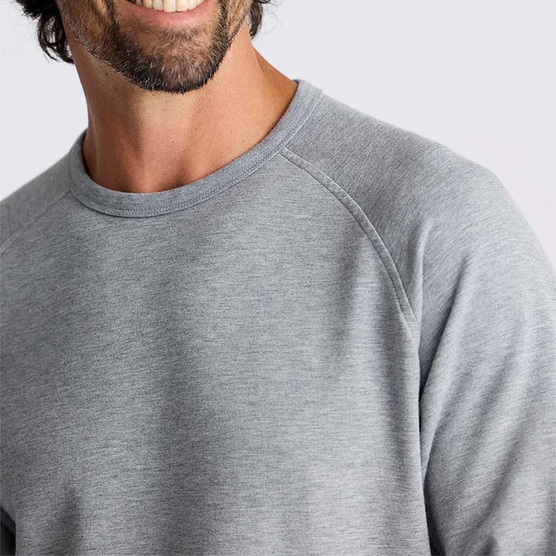 Bamboo Lightweight Fleece Crewneck Sweatshirt in Heather Grey