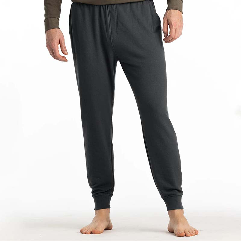 Bamboo Lightweight Fleece Jogger in black sand