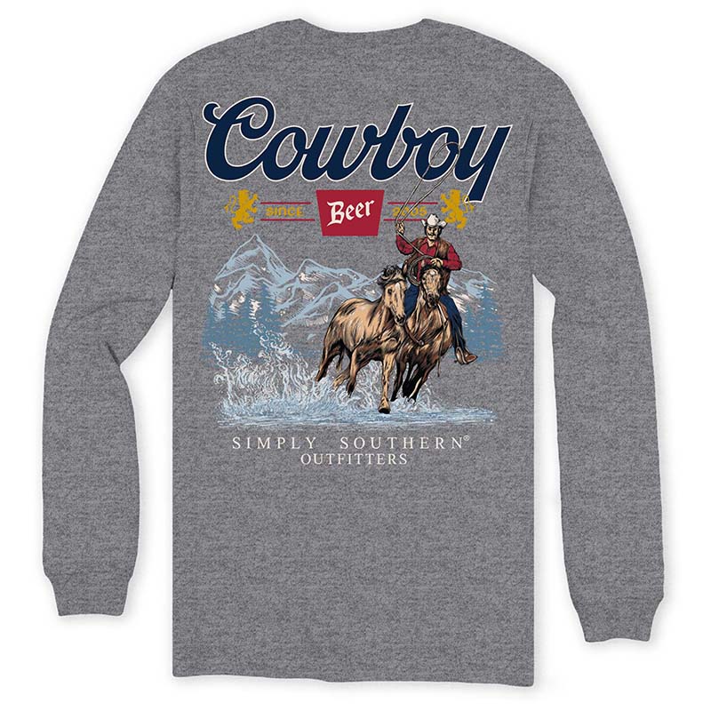 Cowboys &amp; Beer Mountain Long Sleeve T-Shirt