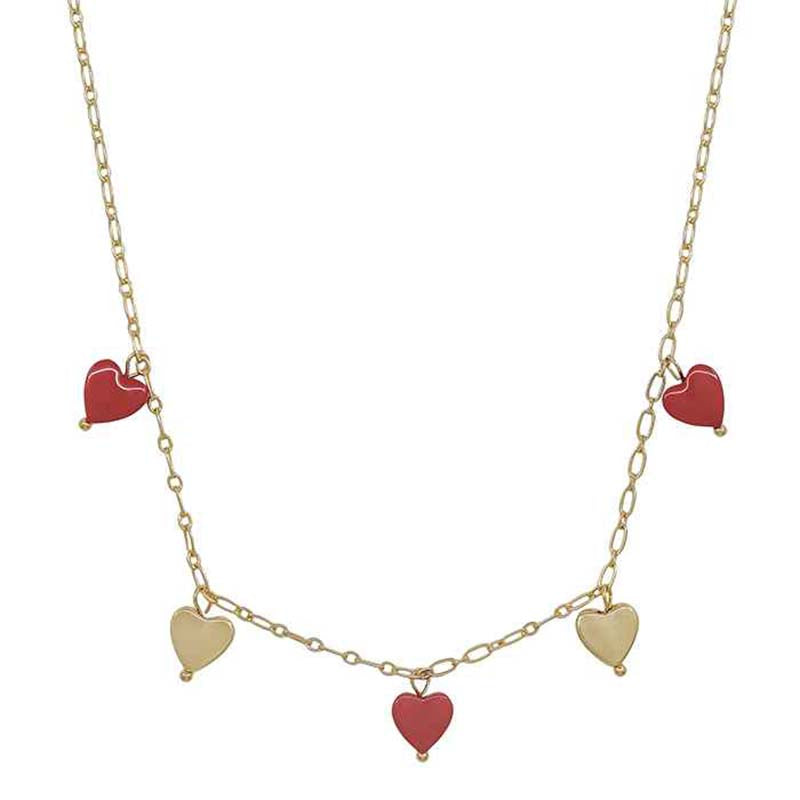 Red and Gold Heart Necklace