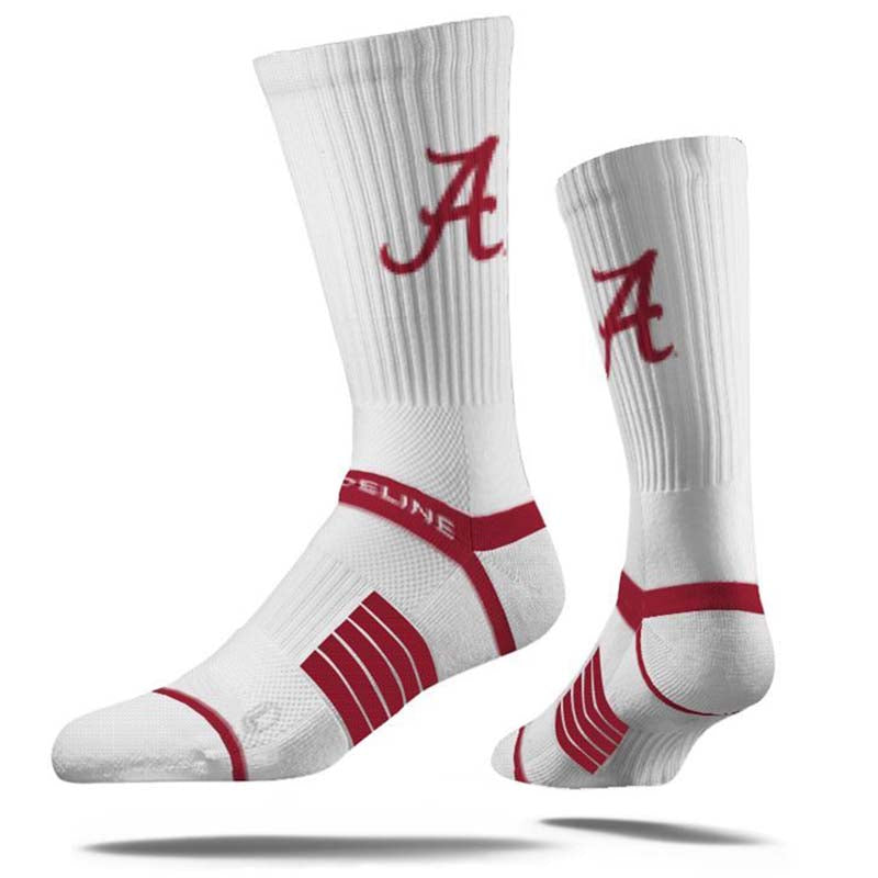 Alabama Primary Logo Knit White Socks