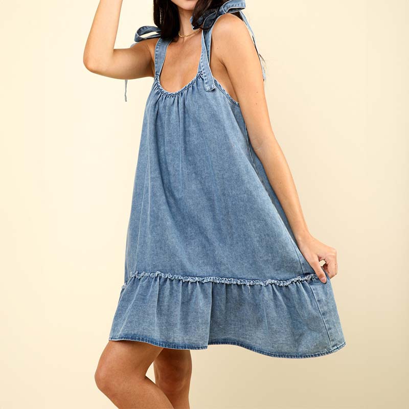 Ruffle Denim Dress