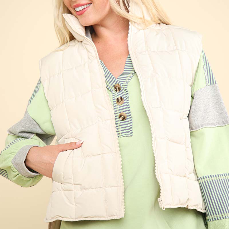 Tulip Hem Quilted Vest