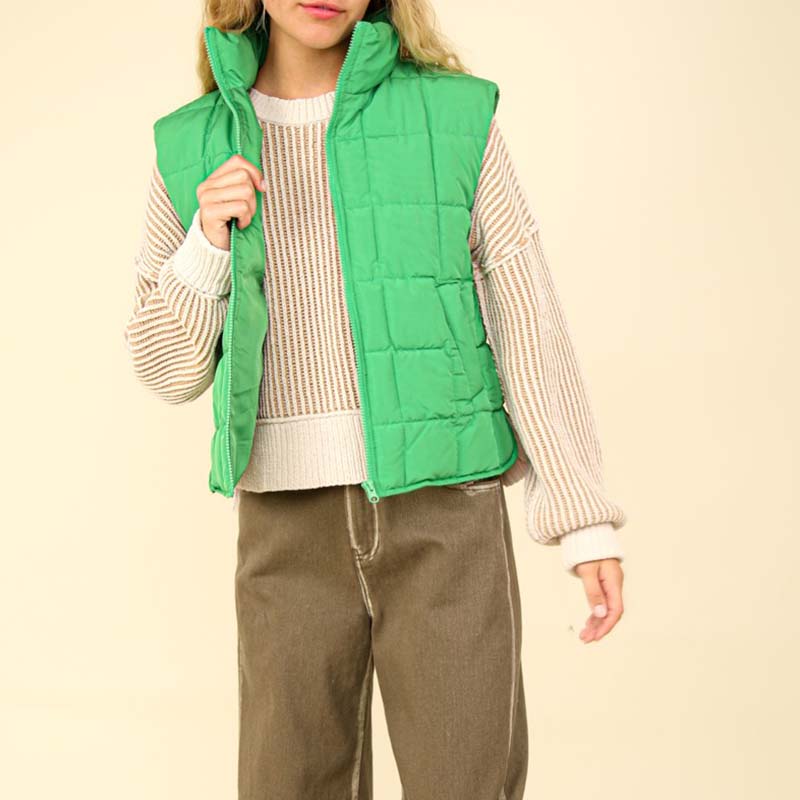 Tulip Hem Quilted Vest