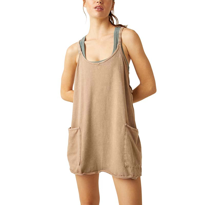 FP Movement Hot Shot Mini Dress in Mocha