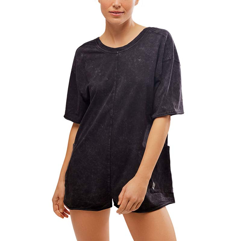 FP Movement Hot Shot Tee Romper in Black