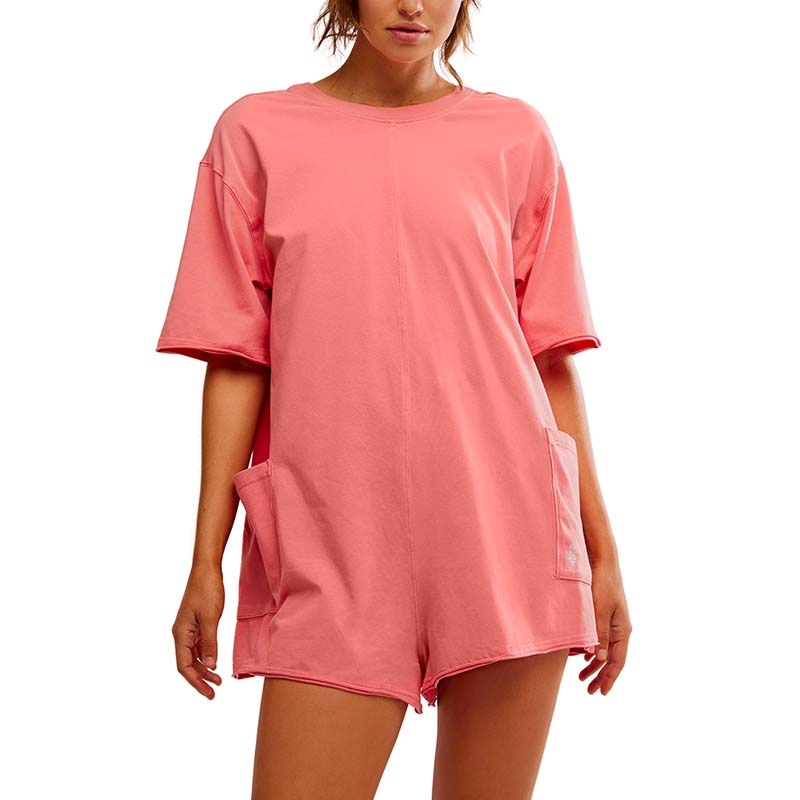 FP Movement Hot Shot Tee Romper in Hibiscus