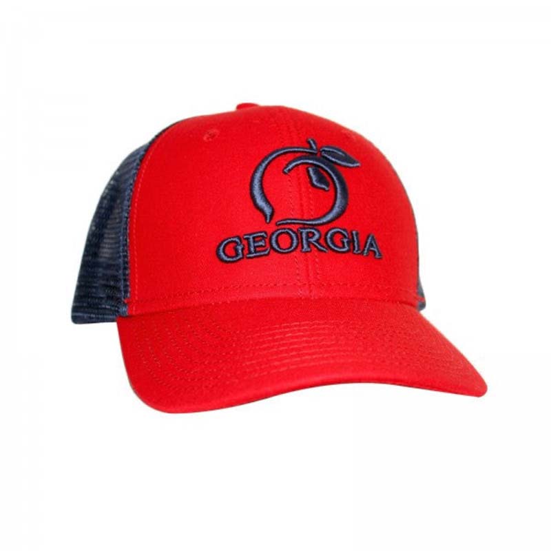 Georgia Mesh Back Trucker in Red &amp; Navy