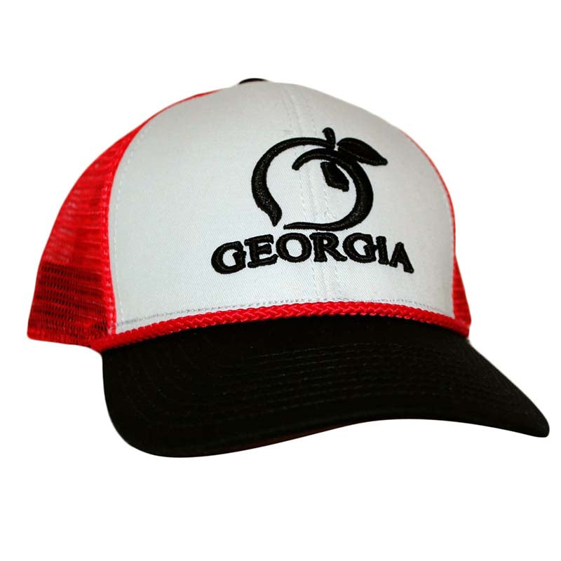 Georgia Mesh Back Trucker in Red, White, and Black