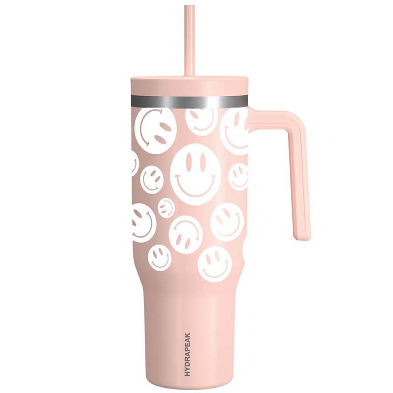 Hydrapeak Voyager 40oz Tumbler with Handle and Straw Peony