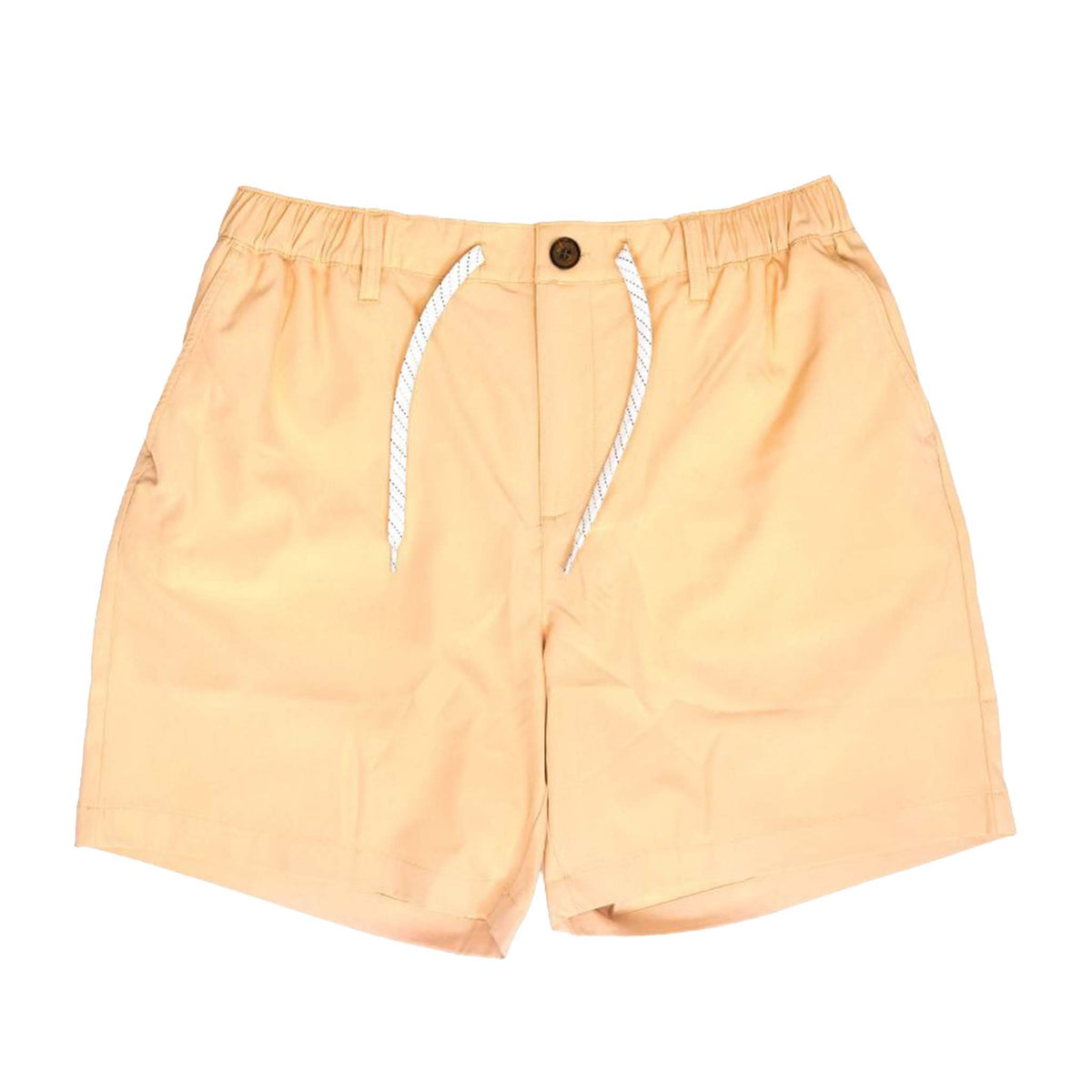 Men&#39;s Dock Shorts by Simply Southern, sizes S-XXL, color khaki.  These shorts are made from a soft and stretchy blend of 90% polyester and 10% spandex, offering ultimate comfort and flexibility. The lightweight fabric ensures breathability, while the modern fit and elastic waistband provide a secure, relaxed feel for all-day wear. Perfect for casual outings or outdoor activities, these shorts combine style and performance effortlessly.