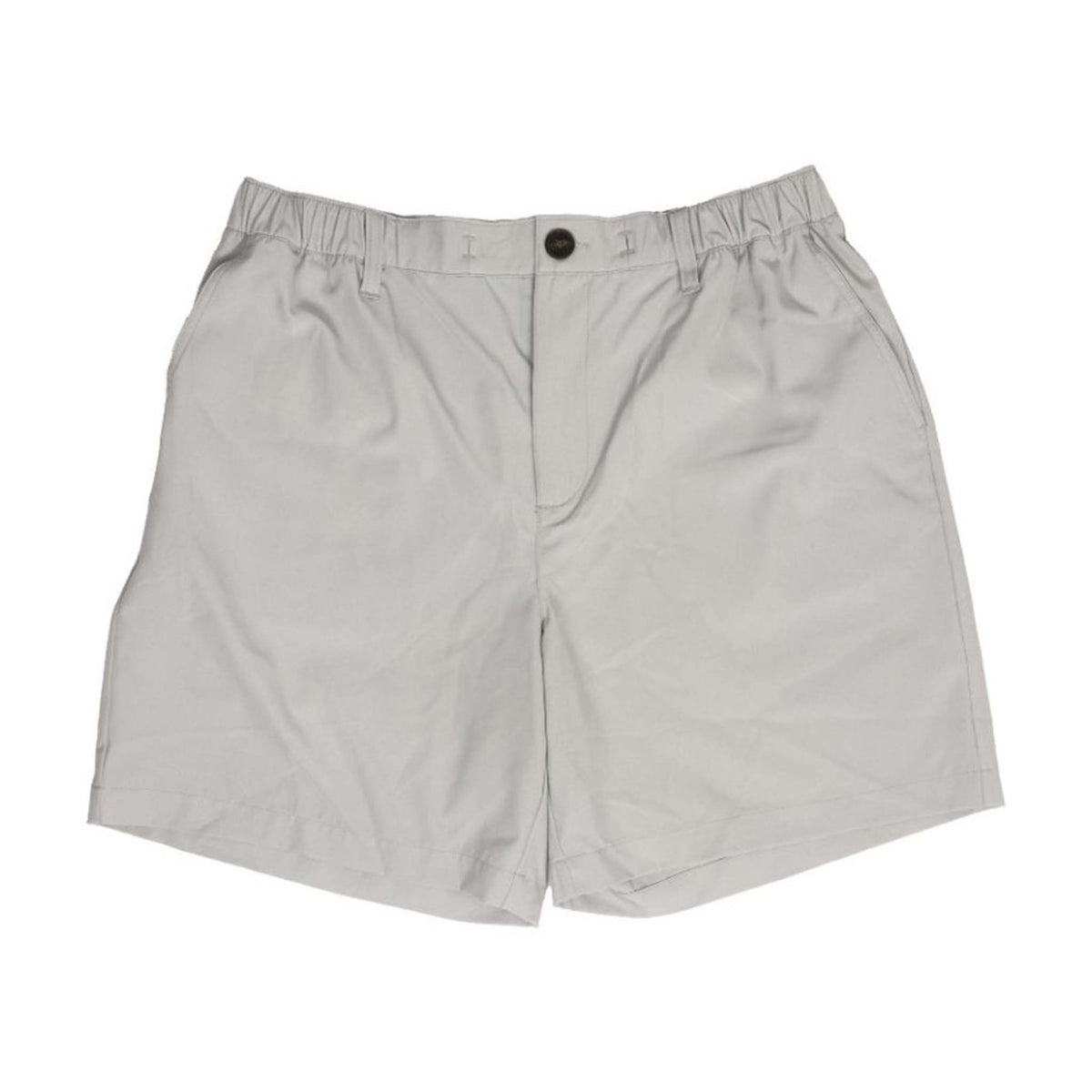 Men&#39;s Dock Shorts by Simply Southern, sizes S-XXL, color grey.  These shorts are made from a soft and stretchy blend of 90% polyester and 10% spandex, offering ultimate comfort and flexibility. The lightweight fabric ensures breathability, while the modern fit and elastic waistband provide a secure, relaxed feel for all-day wear. Perfect for casual outings or outdoor activities, these shorts combine style and performance effortlessly.