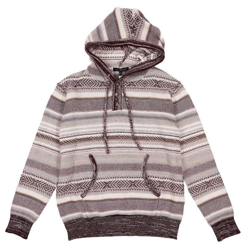 Men's Sweater Hoodie in Maroon Multi