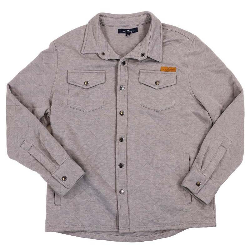 Men&#39;s Quilted Shacket in Ash Grey