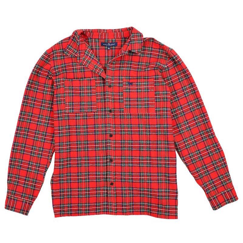 Men's Plaid Shacket in Red