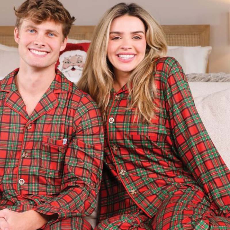 Plaid Button Up Pajama Set