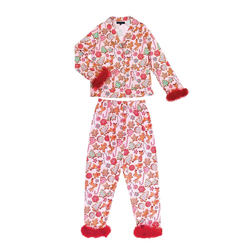 Cookie Feather Button Up Pajama Set