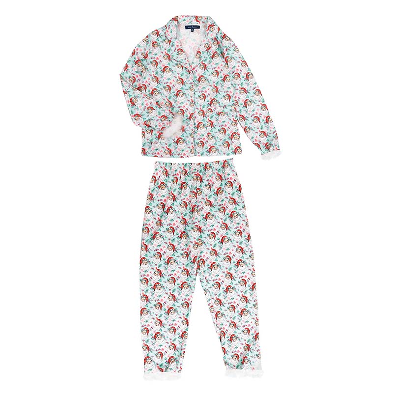 Santa Feather Button Up Pajama Set