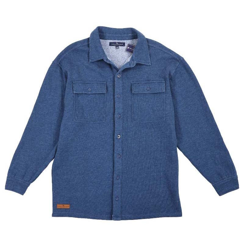 Men's Knit Shacket in Denim