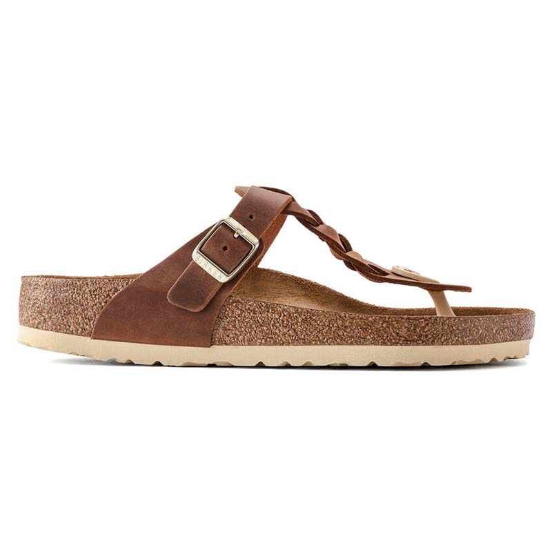 Gizeh Braid Sandals in Cognac