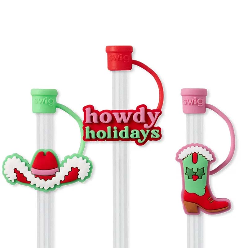 Howdy Holidays Straw Topper Set