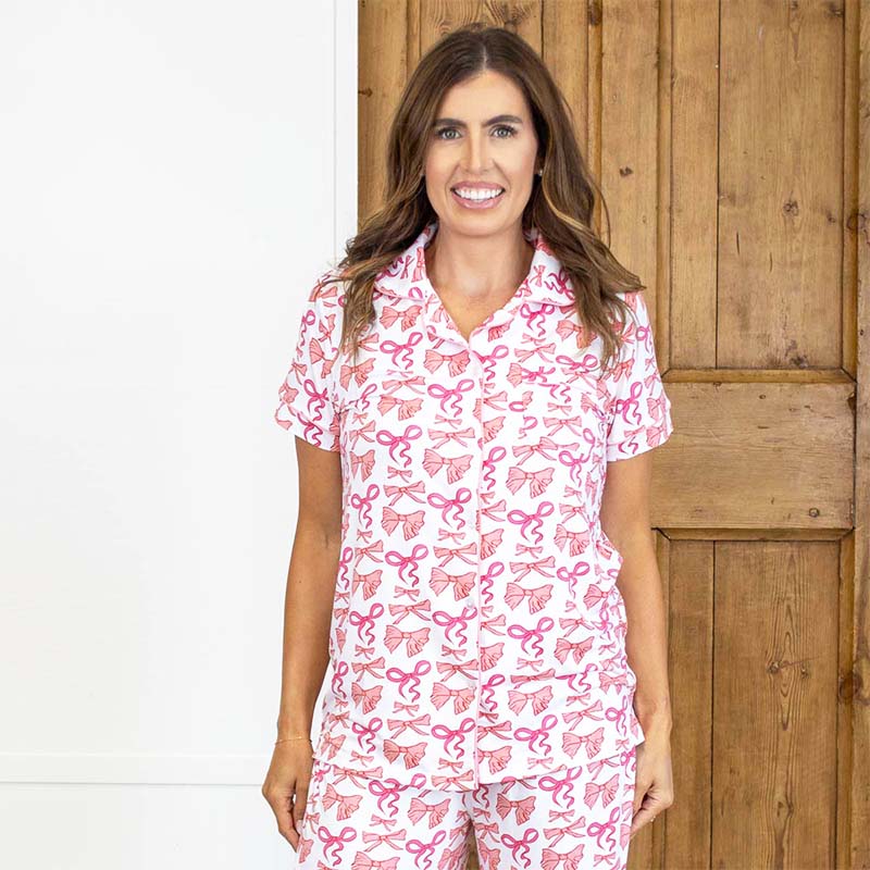 Women&#39;s Sutton Bow Pajama Shirt