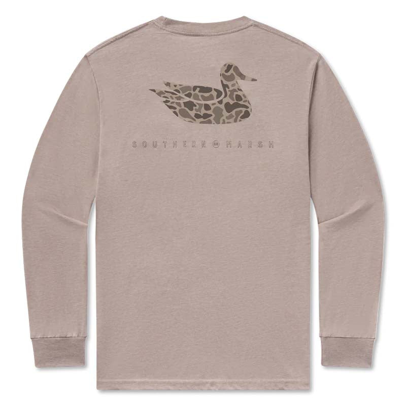 Retro Duck Seawash Long Sleeve T-Shirt in Burnt Taupe