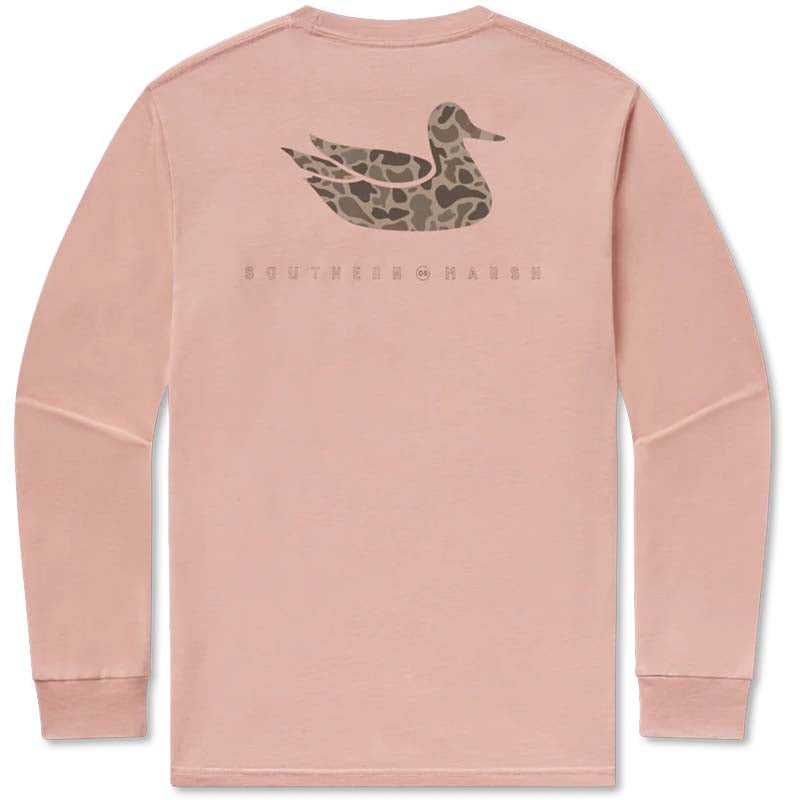 Retro Duck Seawash Long Sleeve T-Shirt in Salmon