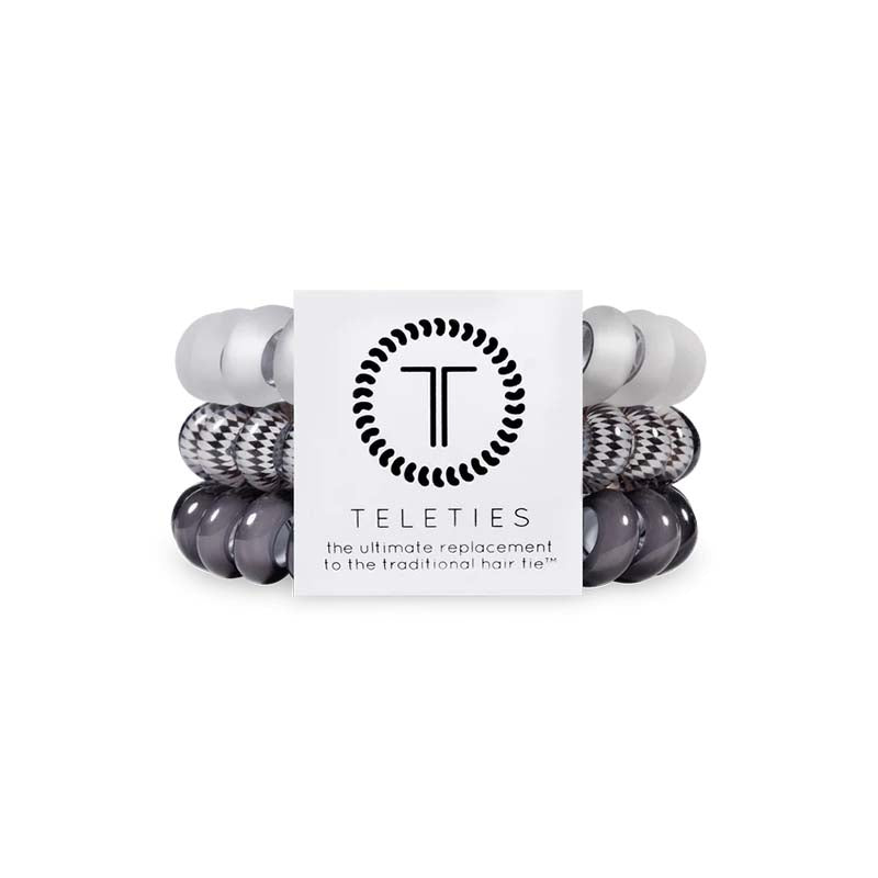 Silver Flames Large Hair Tie 3 Pack