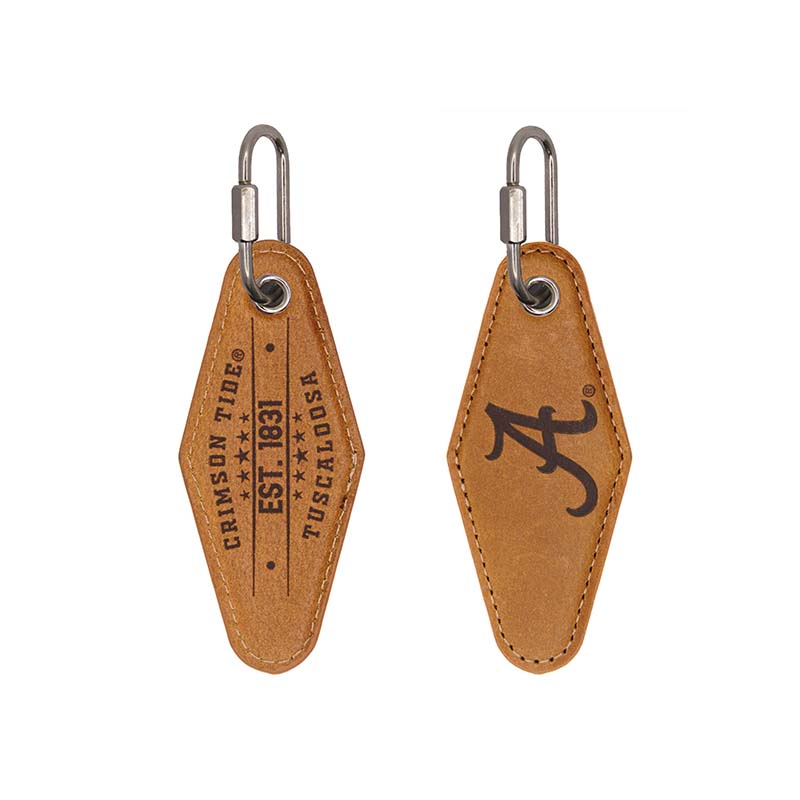 Sep-Pro Alabama Tan Leather Diamond Keychain