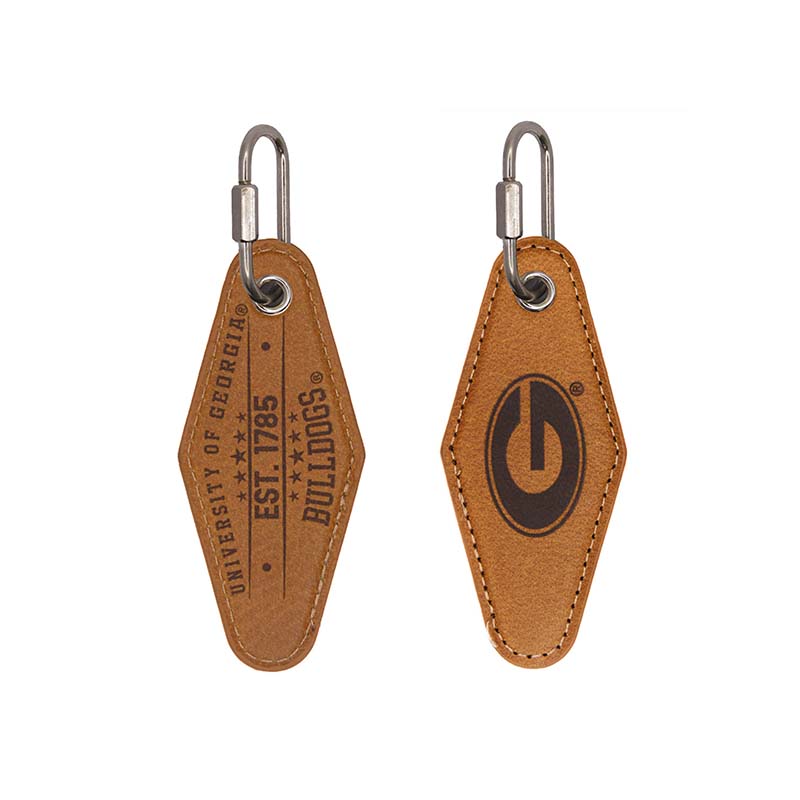 Zep-Pro UGA Tan Leather Diamond Keychain