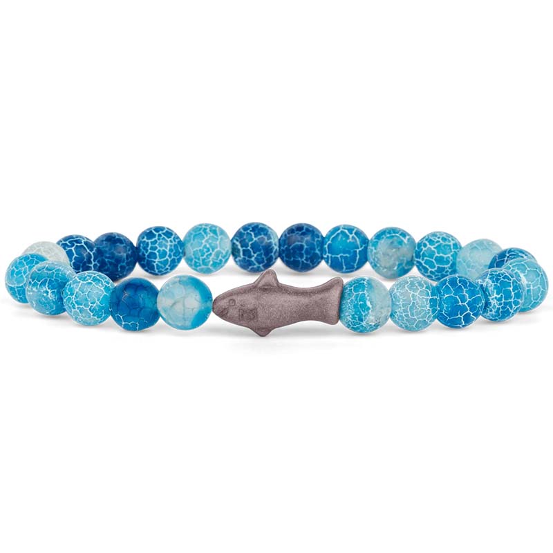 The Voyage Shark Tracking Bracelet in Aqua Blue